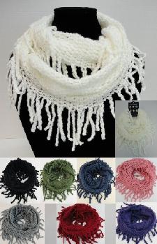 Knitted Infinity Scarf [Fringe/Loose Knit]
